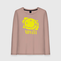 Лонгслив хлопковый женский Nirvana Smile, цвет: пыльно-розовый