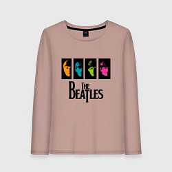 Лонгслив хлопковый женский Всемирный день The Beatles, цвет: пыльно-розовый