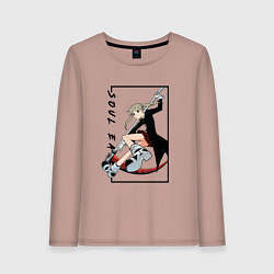 Лонгслив хлопковый женский Моя геройская академия, цвет: пыльно-розовый