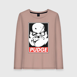 Лонгслив хлопковый женский Pudge Dota Пудж, цвет: пыльно-розовый