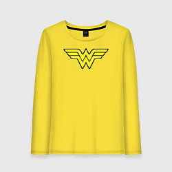 Лонгслив хлопковый женский Wonder Woman 8 bit, цвет: желтый