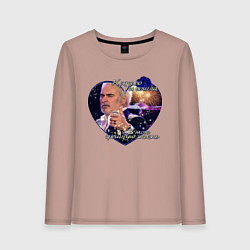 Лонгслив хлопковый женский Меладзе Красиво, цвет: пыльно-розовый