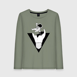 Женский лонгслив Космонавт падает