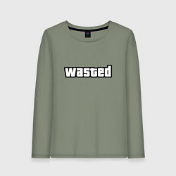 Лонгслив хлопковый женский WASTED, цвет: авокадо