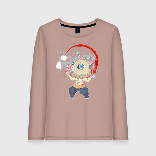 Женский лонгслив Иноске Хашибира Kimetsu no Yaiba / Пыльно-розовый – фото 1