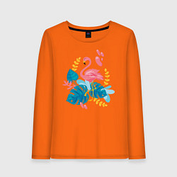 Лонгслив хлопковый женский Фламинго, цвет: оранжевый