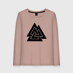 Лонгслив хлопковый женский Валькнут Valknut Z, цвет: пыльно-розовый