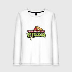 Лонгслив хлопковый женский Say Pizza, цвет: белый