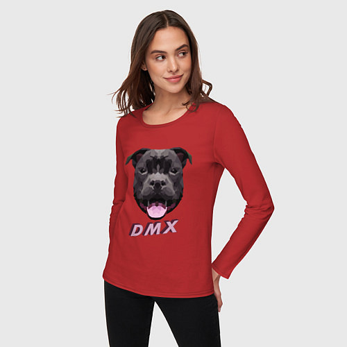 Женский лонгслив DMX Low Poly Boomer Dog / Красный – фото 3