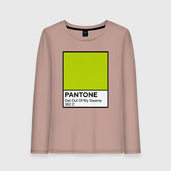 Лонгслив хлопковый женский Shrek: Pantone Color, цвет: пыльно-розовый