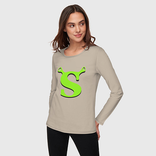 Женский лонгслив Shrek: Logo S / Миндальный – фото 3