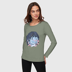 Лонгслив хлопковый женский Легоси и Хару, цвет: авокадо — фото 2