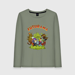 Лонгслив хлопковый женский Slurm team, цвет: авокадо