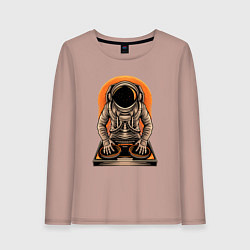 Лонгслив хлопковый женский Космонавт диджей - cosmo DJ, цвет: пыльно-розовый