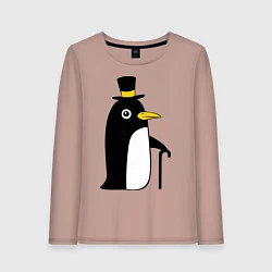 Женский лонгслив Пингвин в шляпе
