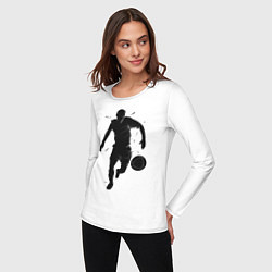 Лонгслив хлопковый женский Футболист, цвет: белый — фото 2