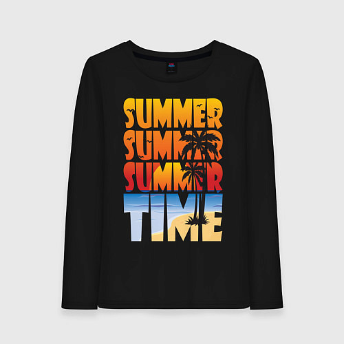 Женский лонгслив SUMMER TIME / Черный – фото 1