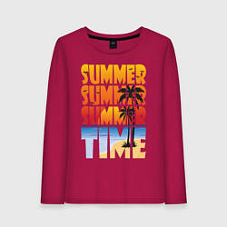 Лонгслив хлопковый женский SUMMER TIME, цвет: маджента