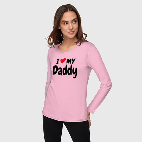 Женский лонгслив I LOVE MY DADDY / Светло-розовый – фото 3