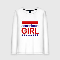 Лонгслив хлопковый женский American girl, цвет: белый
