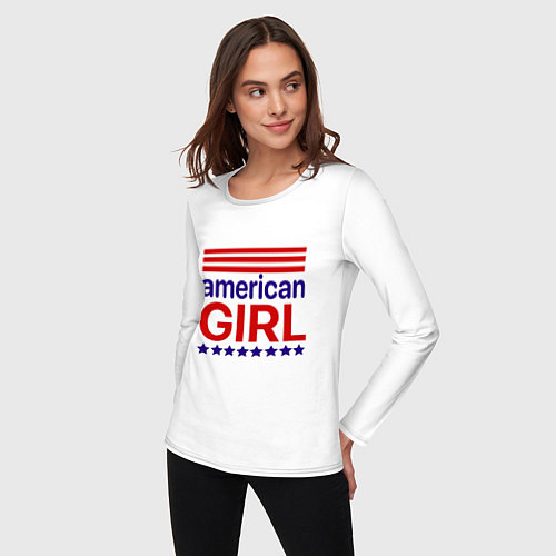 Женский лонгслив American girl / Белый – фото 3