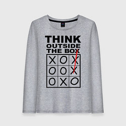 Лонгслив хлопковый женский THINK OUTSIDE THE BOX, цвет: меланж
