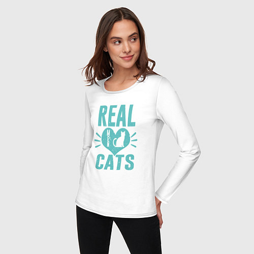 Женский лонгслив Real Cats / Белый – фото 3