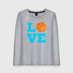 Лонгслив хлопковый женский Love basketball, цвет: меланж