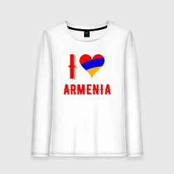 Лонгслив хлопковый женский I Love Armenia, цвет: белый