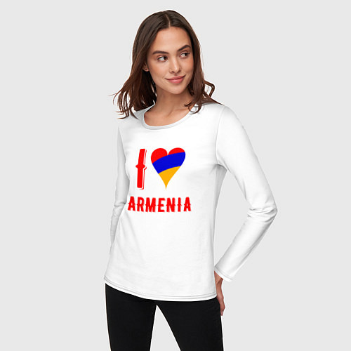 Женский лонгслив I Love Armenia / Белый – фото 3