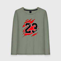 Лонгслив хлопковый женский Bulls 23, цвет: авокадо