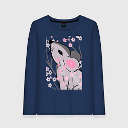 Женский лонгслив Мышка и сакура