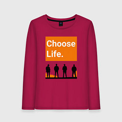 Лонгслив хлопковый женский Choose Life, цвет: маджента