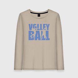 Лонгслив хлопковый женский Volley Ball, цвет: миндальный