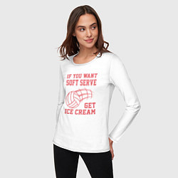 Лонгслив хлопковый женский Get Ice Cream, цвет: белый — фото 2