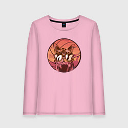 Лонгслив хлопковый женский Volleyball Cat, цвет: светло-розовый