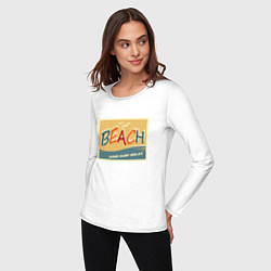 Лонгслив хлопковый женский Пляж, цвет: белый — фото 2