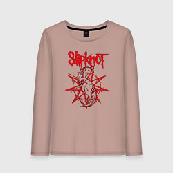 Лонгслив хлопковый женский Slipknot Slip Goats Art, цвет: пыльно-розовый