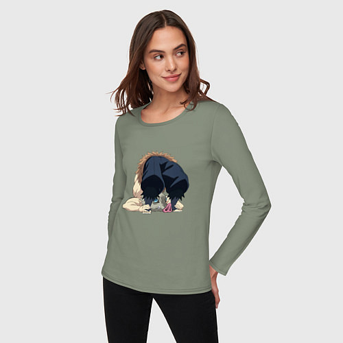 Женский лонгслив Клинок, рассекающий демонов / Авокадо – фото 3