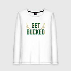 Лонгслив хлопковый женский Get Bucked, цвет: белый