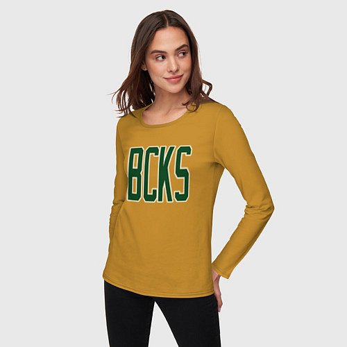 Женский лонгслив BCKS Bucks / Горчичный – фото 3