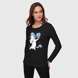 Лонгслив хлопковый женский Unicorn Volleyball, цвет: черный — фото 2