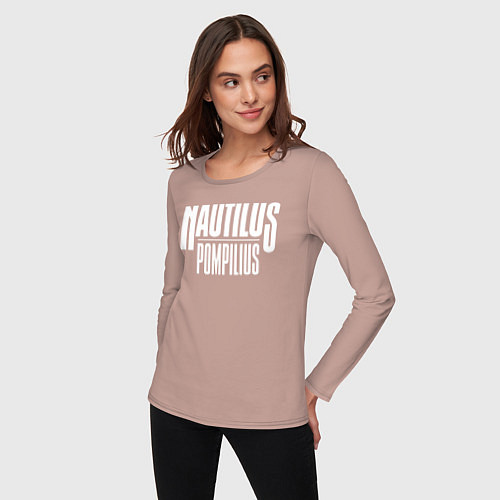 Женский лонгслив Nautilus Pompilius логотип / Пыльно-розовый – фото 3
