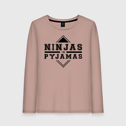 Лонгслив хлопковый женский Ninjas In Pyjamas, цвет: пыльно-розовый