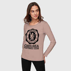 Лонгслив хлопковый женский Chelsea FC: Emblem, цвет: пыльно-розовый — фото 2