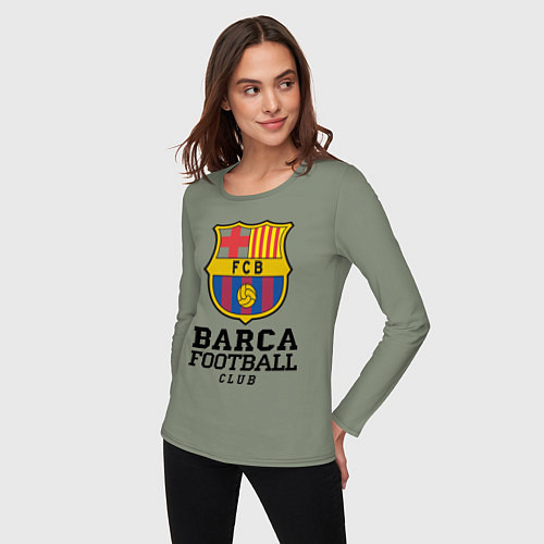 Женский лонгслив Barcelona Football Club / Авокадо – фото 3