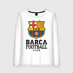 Лонгслив хлопковый женский Barcelona Football Club, цвет: белый