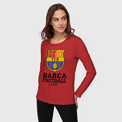 Лонгслив хлопковый женский Barcelona Football Club, цвет: красный — фото 2