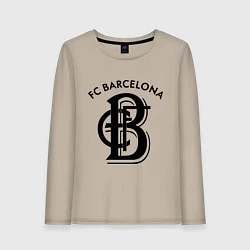 Лонгслив хлопковый женский FC Barcelona, цвет: миндальный
