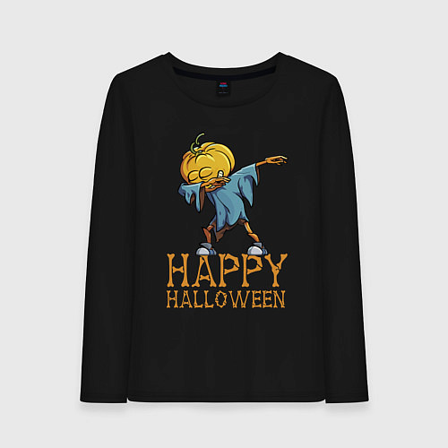 Женский лонгслив Happy Halloween / Черный – фото 1